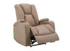 Fauteuil relax électrique en tissu microfibre beige EL CLARENCE