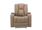Fauteuil relax électrique en tissu microfibre beige EL CLARENCE