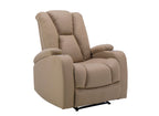 Fauteuil relax électrique en tissu microfibre beige EL CLARENCE