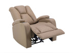 Fauteuil relax électrique en tissu microfibre beige EL CLARENCE