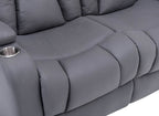 Canapé 2 places relax électrique en tissu microfibre gris EL CLARENCE