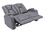Canapé 2 places relax électrique en tissu microfibre gris EL CLARENCE