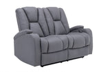 Canapé 2 places relax électrique en tissu microfibre gris EL CLARENCE