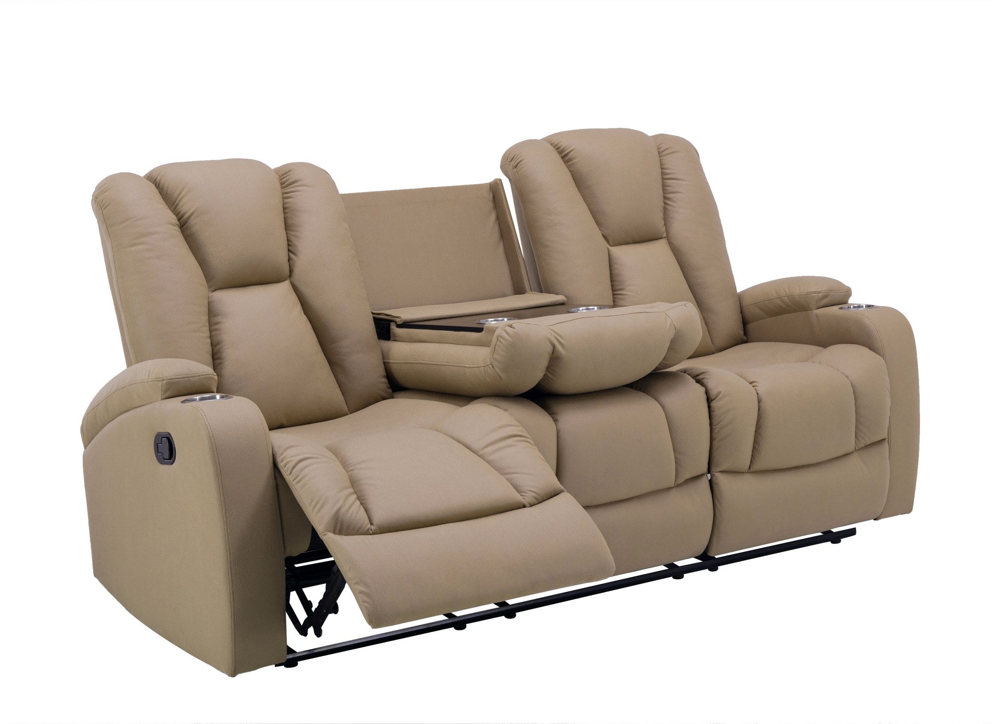 Canapé 3 places relax en tissu microfibre beige CLARENCE