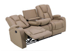 Canapé 3 places relax en tissu microfibre beige CLARENCE
