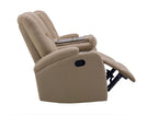 Canapé 3 places relax en tissu microfibre beige CLARENCE
