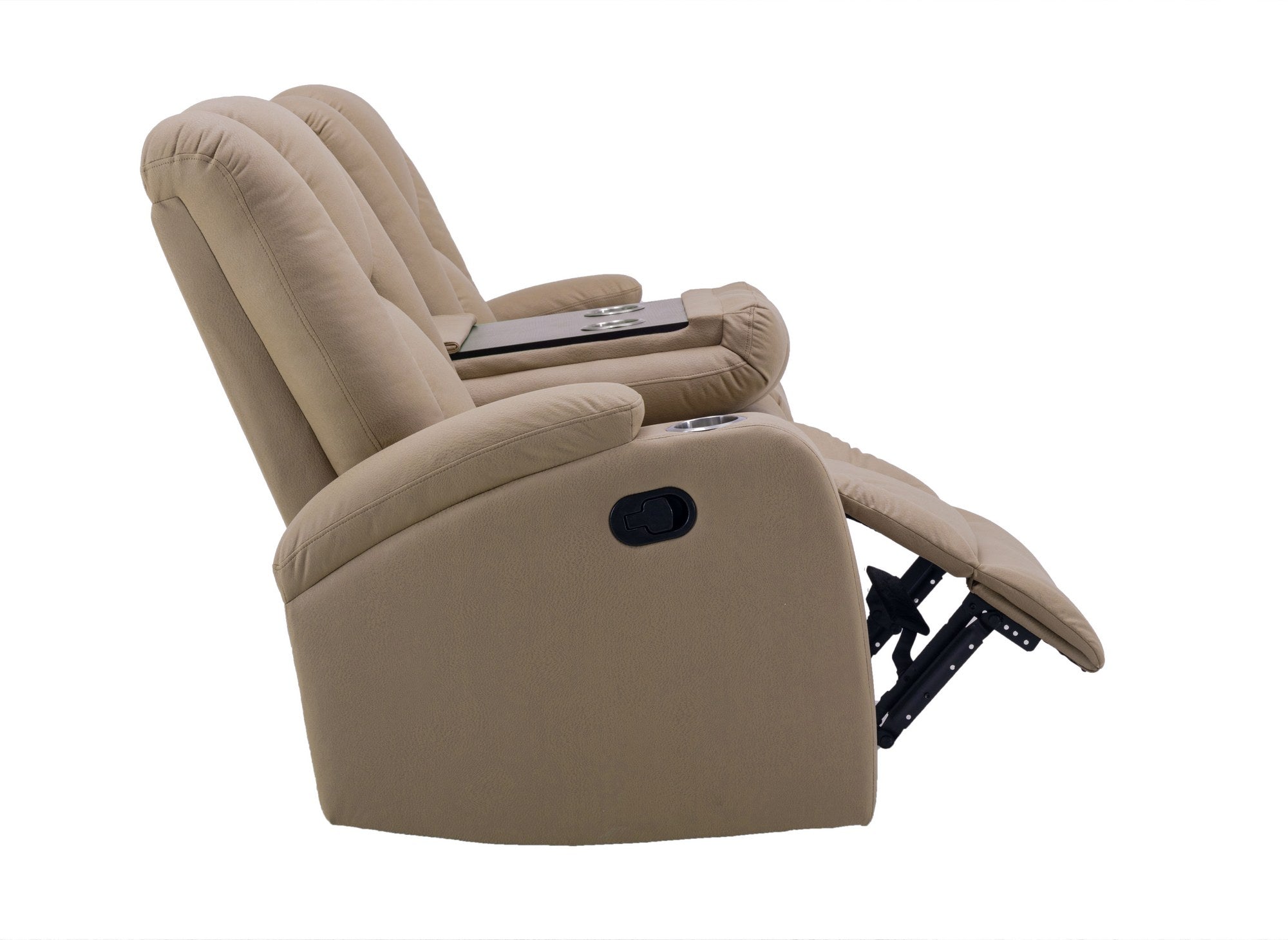 Canapé 3 places relax en tissu microfibre beige CLARENCE