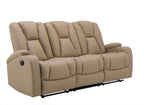 Canapé 3 places relax en tissu microfibre beige CLARENCE