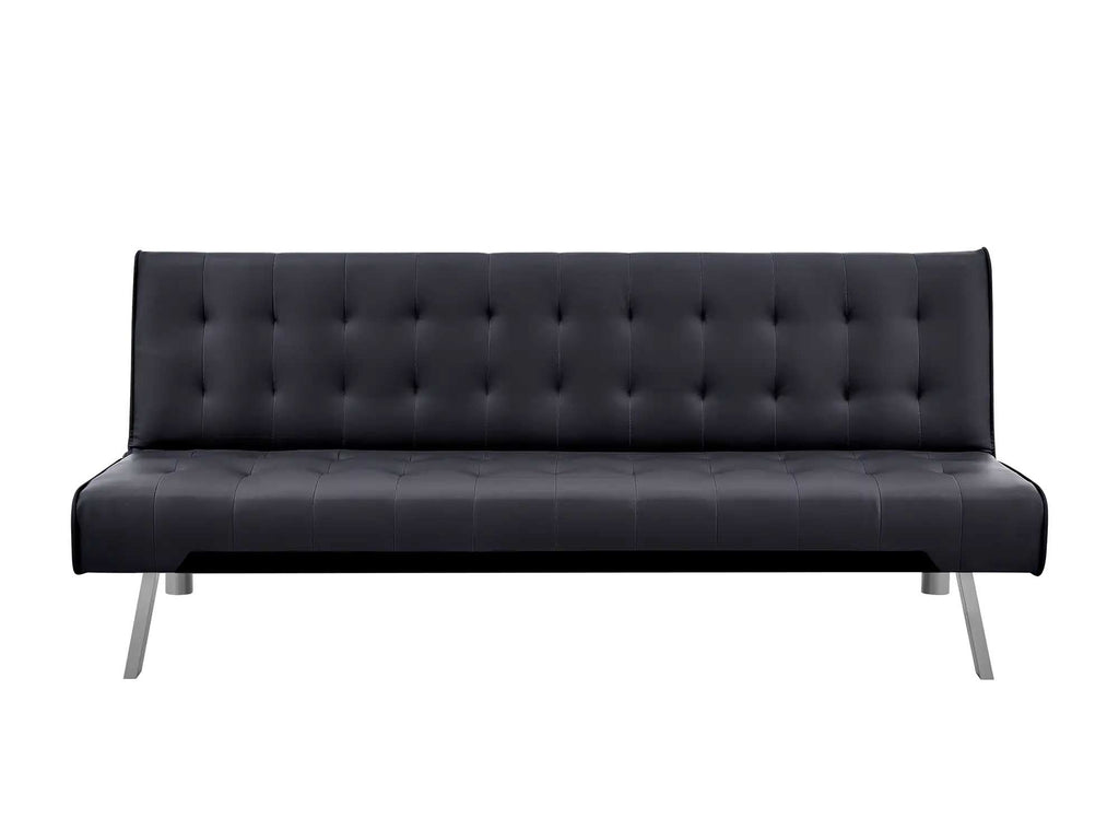 Banquette clic-clac capitonné design noir KEDY