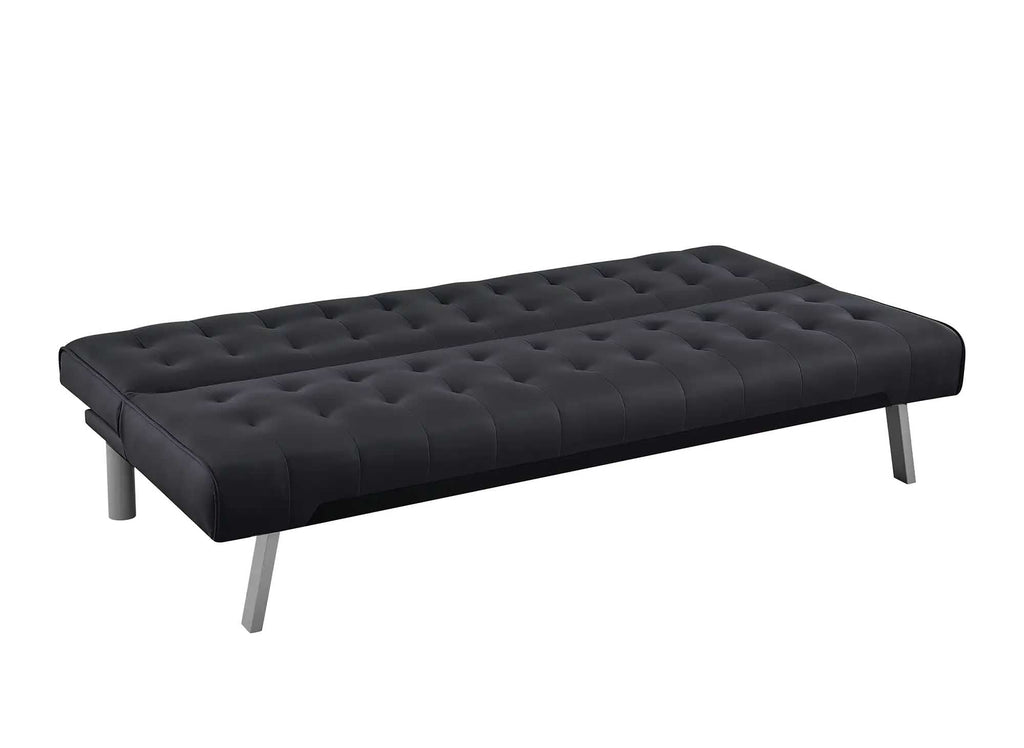 Banquette clic-clac capitonné design noir KEDY