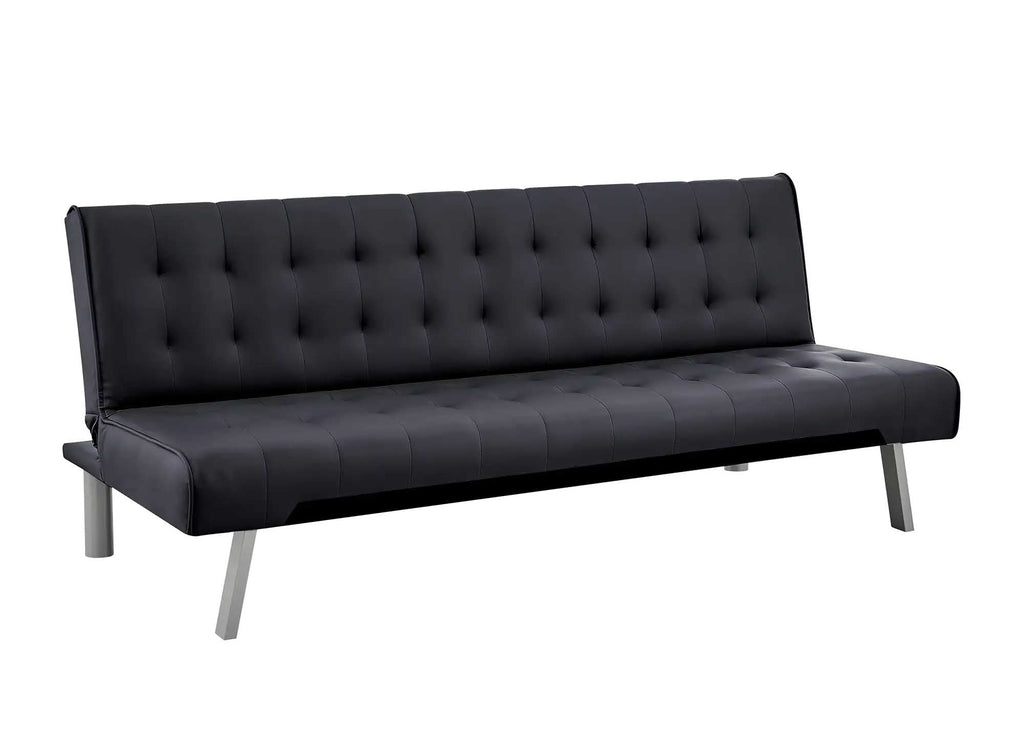 Banquette clic-clac capitonné design noir KEDY
