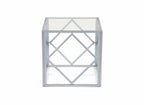 Table basse design en verre et métal carrée ELIO