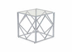 Table basse design en verre et métal carrée ELIO