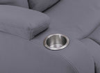 Canapé 2 places relax électrique en tissu microfibre gris EL CLARENCE