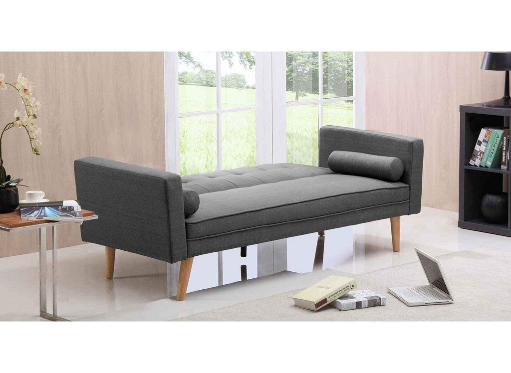 Banquette clic clac gris en tissu TANIA