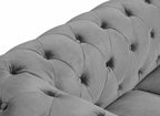 Canapé 3 places velours Gris CHESTERFIELD