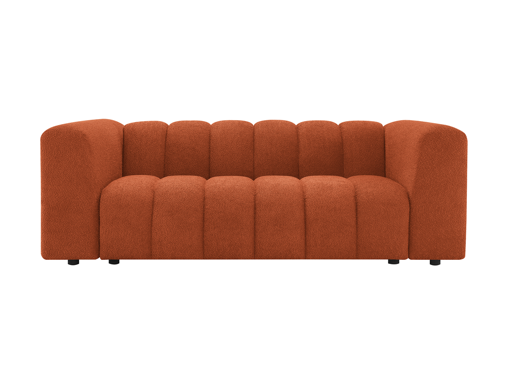 Canapé 3 places en tissu bouclette terracotta AELIS