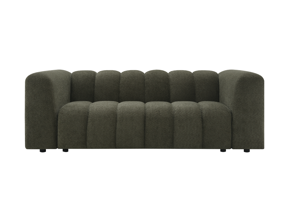 Canapé 3 places en tissu bouclette vert AELIS