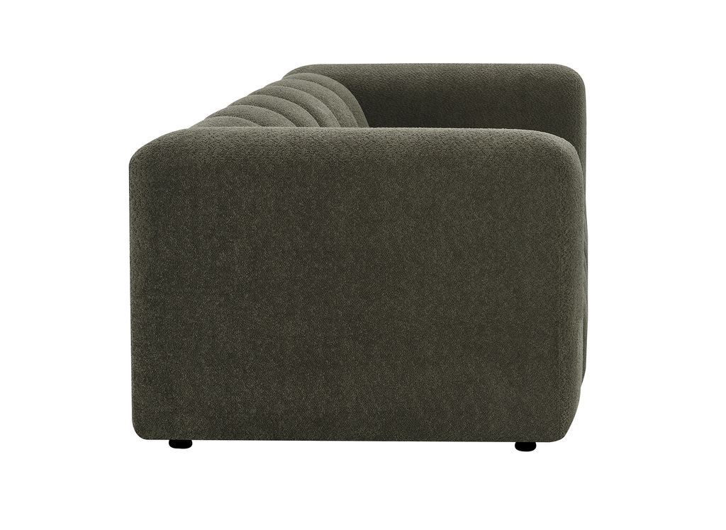 Canapé 3 places en tissu bouclette vert AELIS