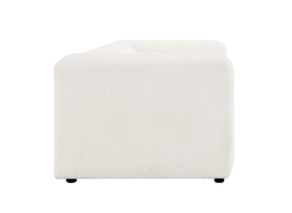 Canapé 3 places en tissu bouclette écru AELIS