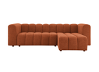 Canapé d'angle réversible en tissu bouclette terracotta AELIS