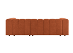 Canapé d'angle réversible en tissu bouclette terracotta AELIS