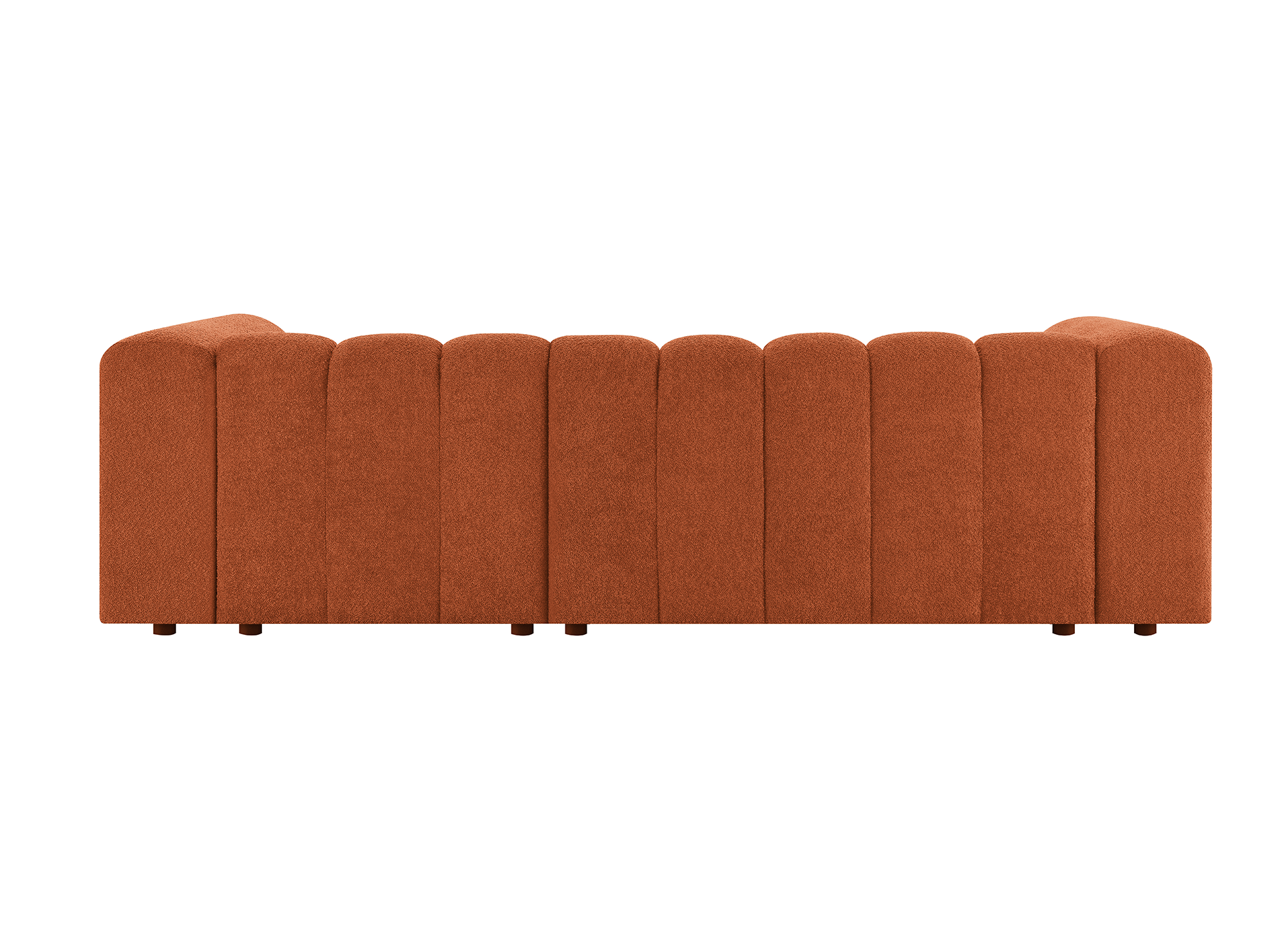 Canapé d'angle réversible en tissu bouclette terracotta AELIS
