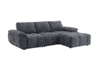 Canapé d’angle relax électrique en velours chiné gris ALPES - Angle droit
