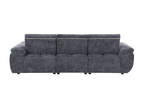 Canapé d’angle relax électrique en velours chiné gris ALPES - Angle droit