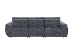 Canapé d’angle relax électrique en velours chiné gris ALPES - Angle gauche