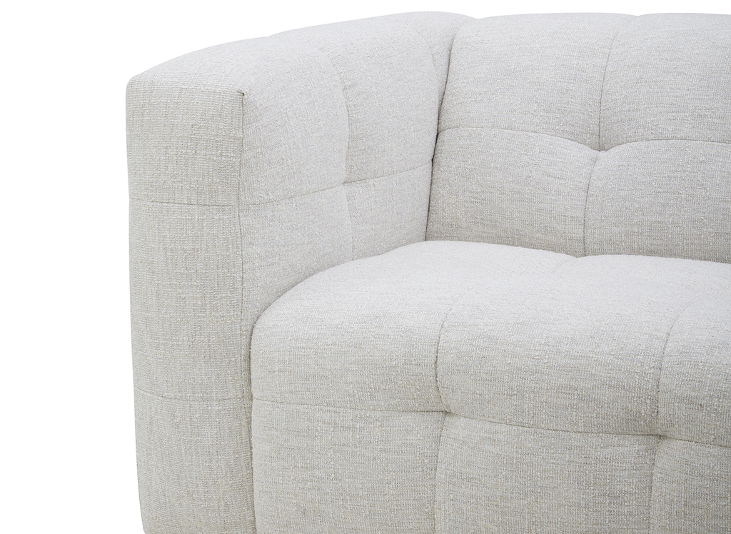 Canapé droit 5 places en velours texturé beige ARELIA