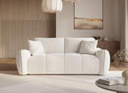 Canapé 3 places en tissu bouclette beige EZRA