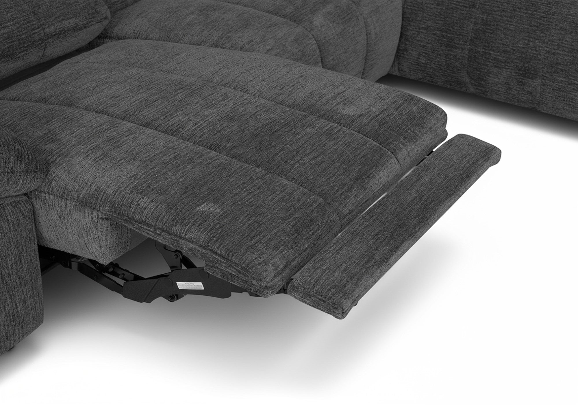 Canapé d'angle relax électrique en velours chiné gris SOLINA - Angle droit