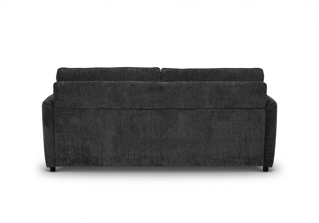 Canapé convertible 3 places en velours texturé gris foncé CHIARA