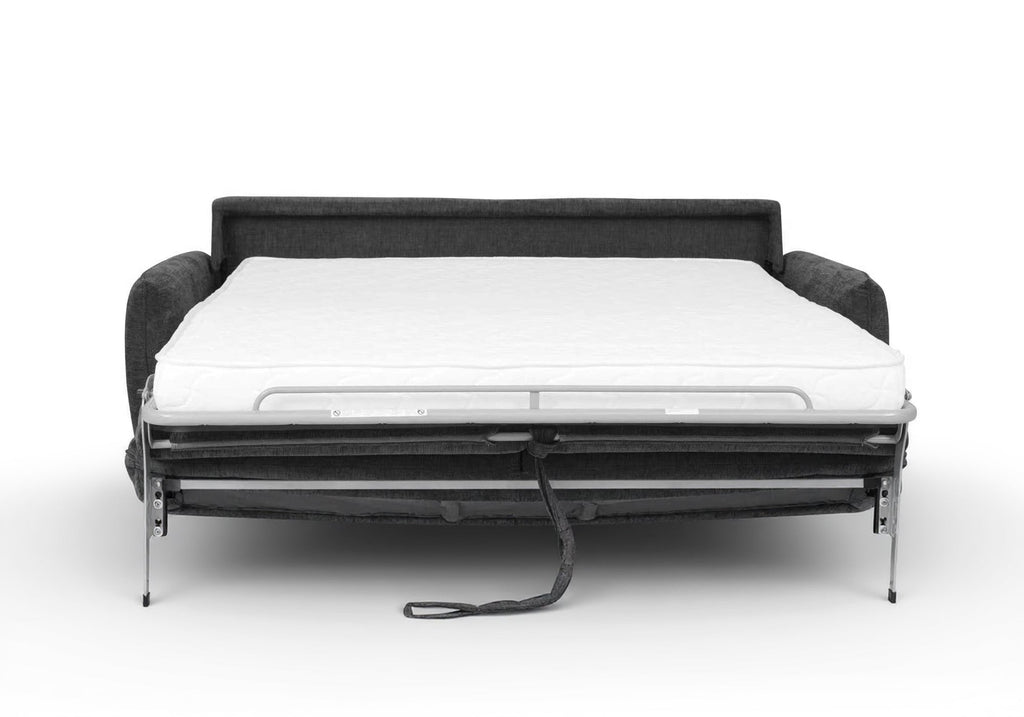 Canapé convertible 3 places en velours texturé gris foncé CHIARA