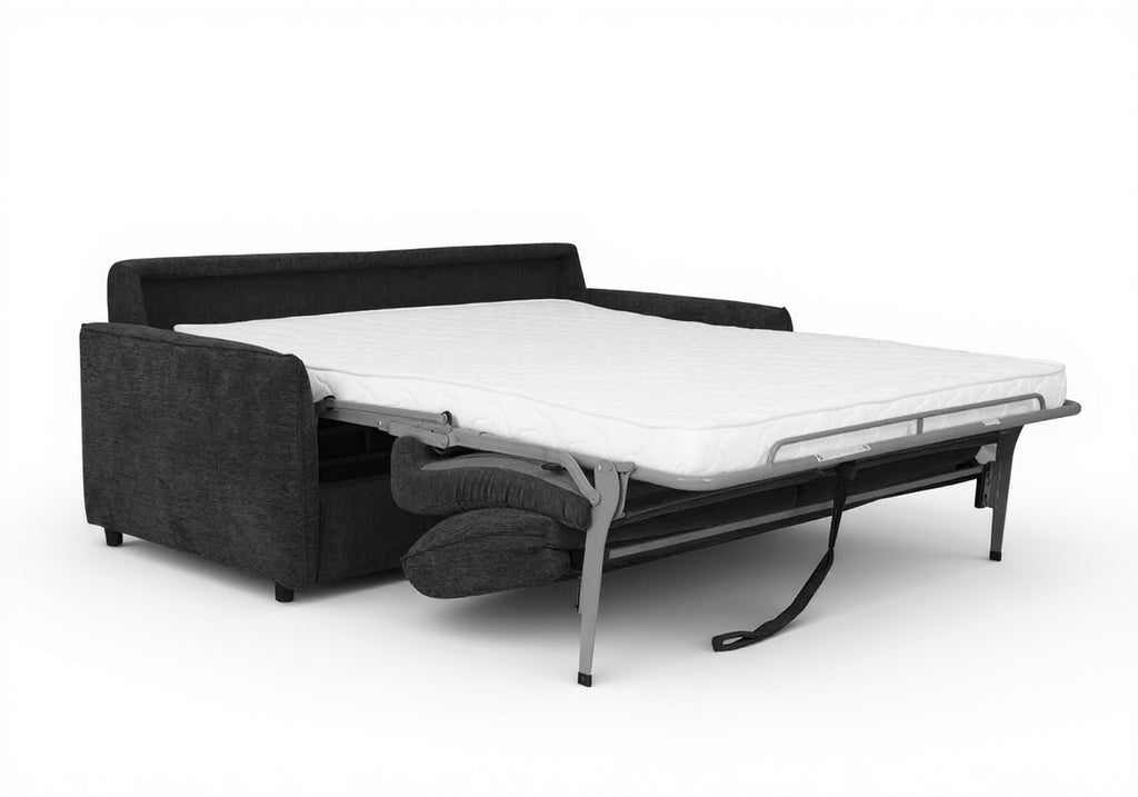 Canapé convertible 3 places en velours texturé gris foncé CHIARA