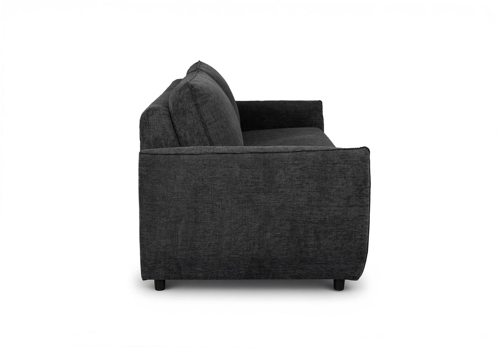 Canapé convertible 3 places en velours texturé gris foncé CHIARA