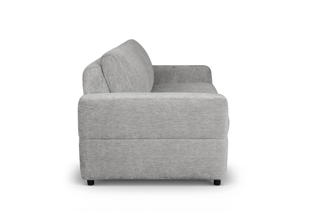 Canapé convertible 3 places en velours chiné gris clair AMAURY