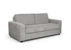 Canapé convertible 3 places en velours chiné gris clair AMAURY