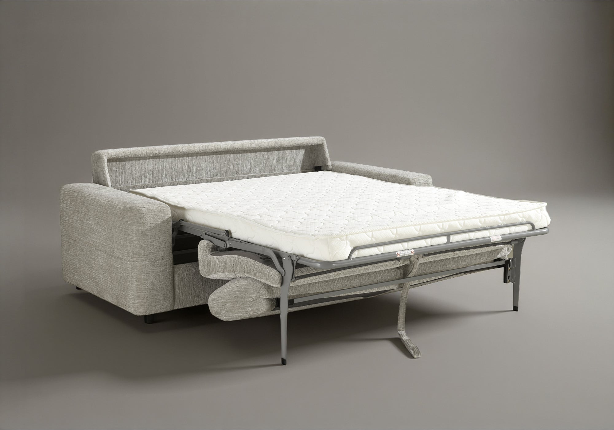 Canapé convertible 3 places en velours chiné beige AMAURY