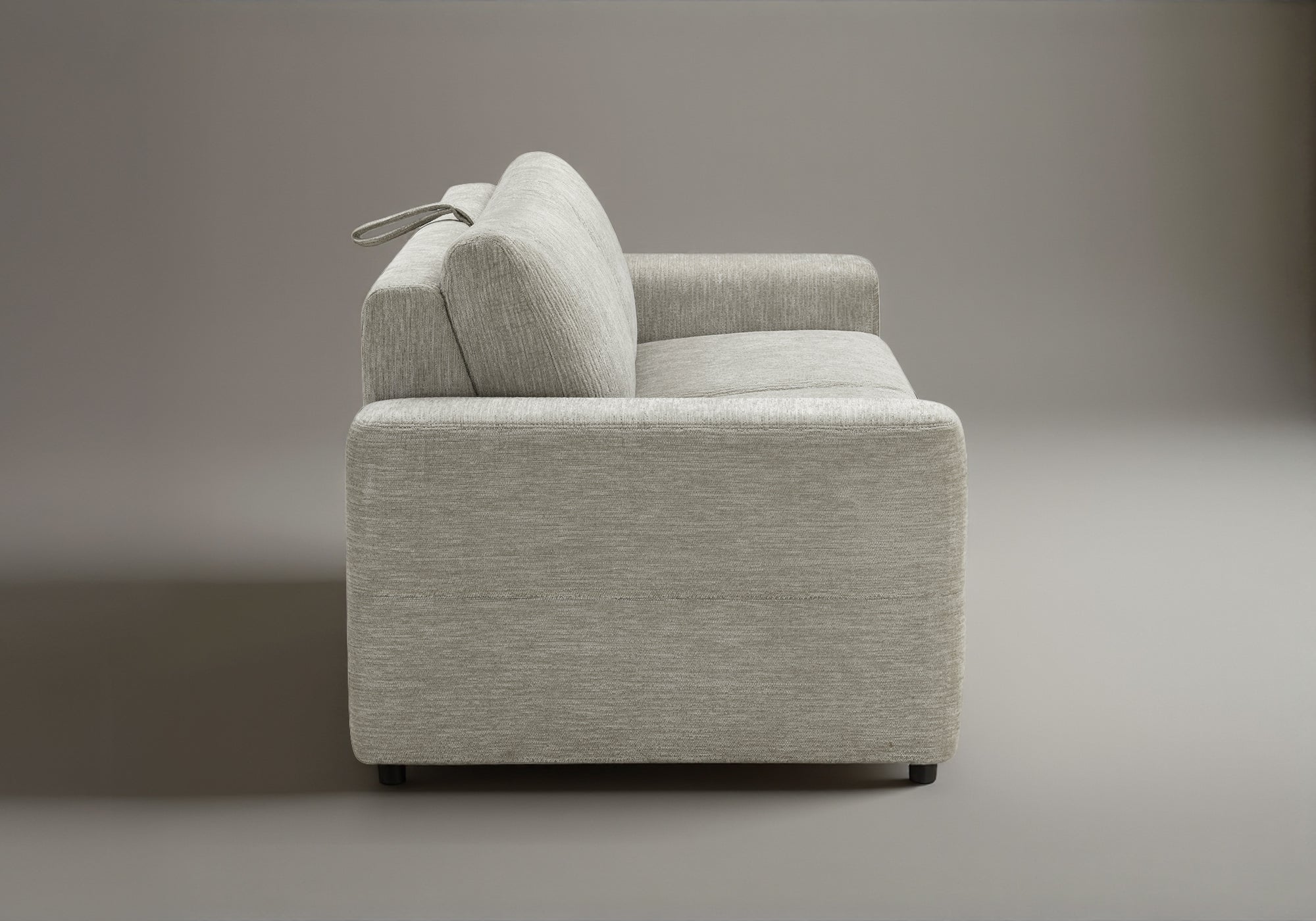 Canapé convertible 3 places en velours chiné beige AMAURY