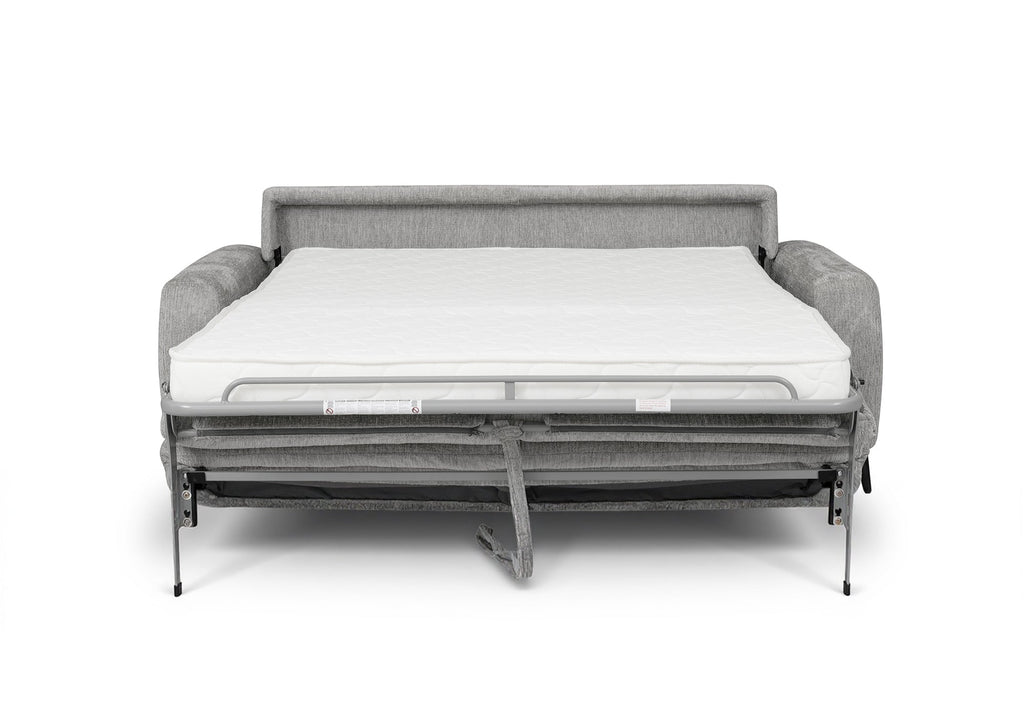 Canapé convertible 3 places en velours chiné gris clair NONA