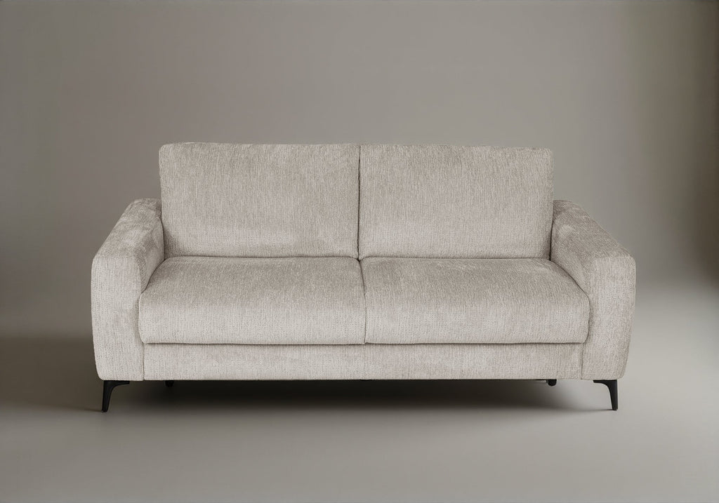 Canapé convertible 3 places en velours chiné beige NONA