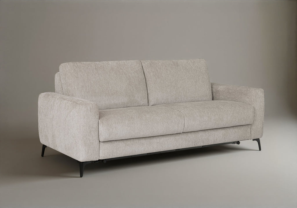 Canapé convertible 3 places en velours chiné beige NONA