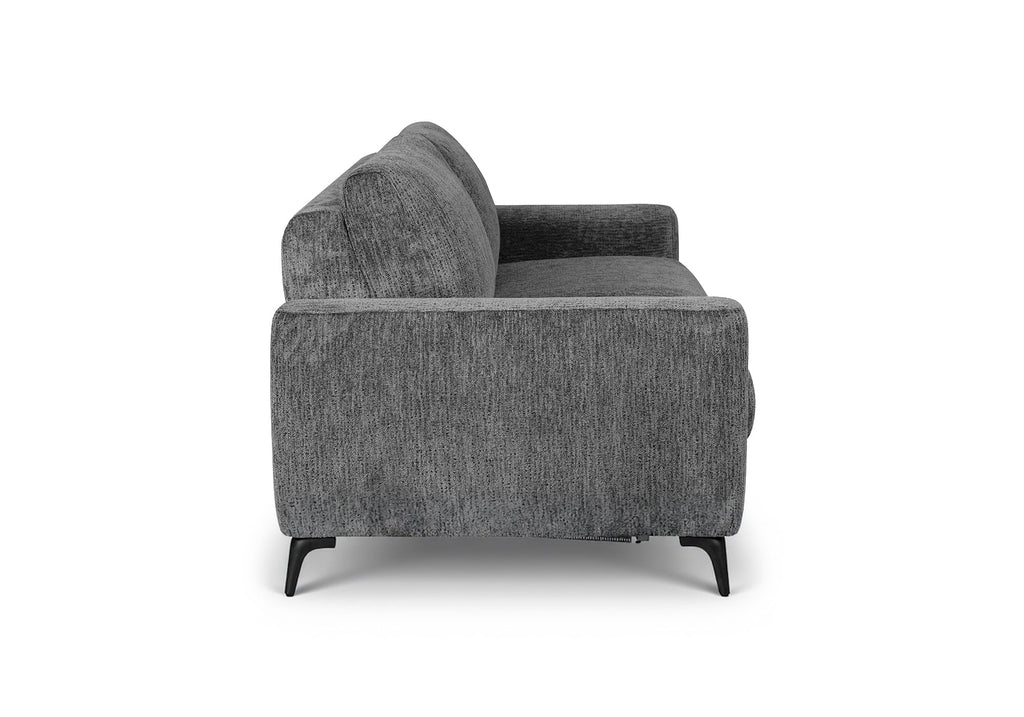 Canapé convertible 3 places en velours chiné gris foncé NONA