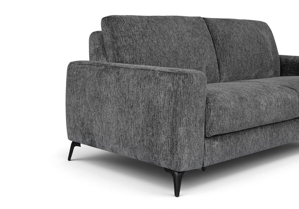 Canapé convertible 3 places en velours chiné gris foncé NONA