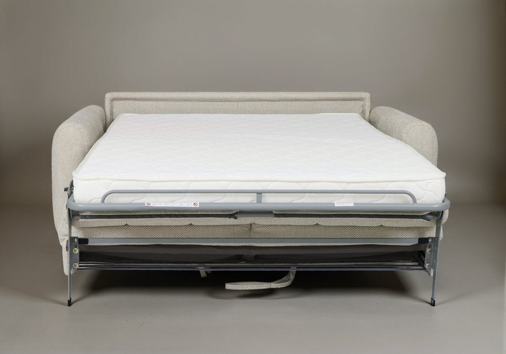 Canapé convertible 3 places en tissu beige ISANDRO