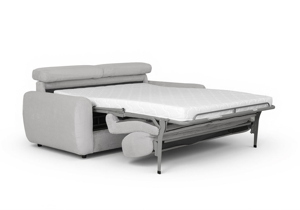 Canapé convertible 3 places en velours côtelé gris TOGO