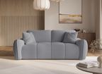 Canapé 3 places en tissu bouclette gris EZRA