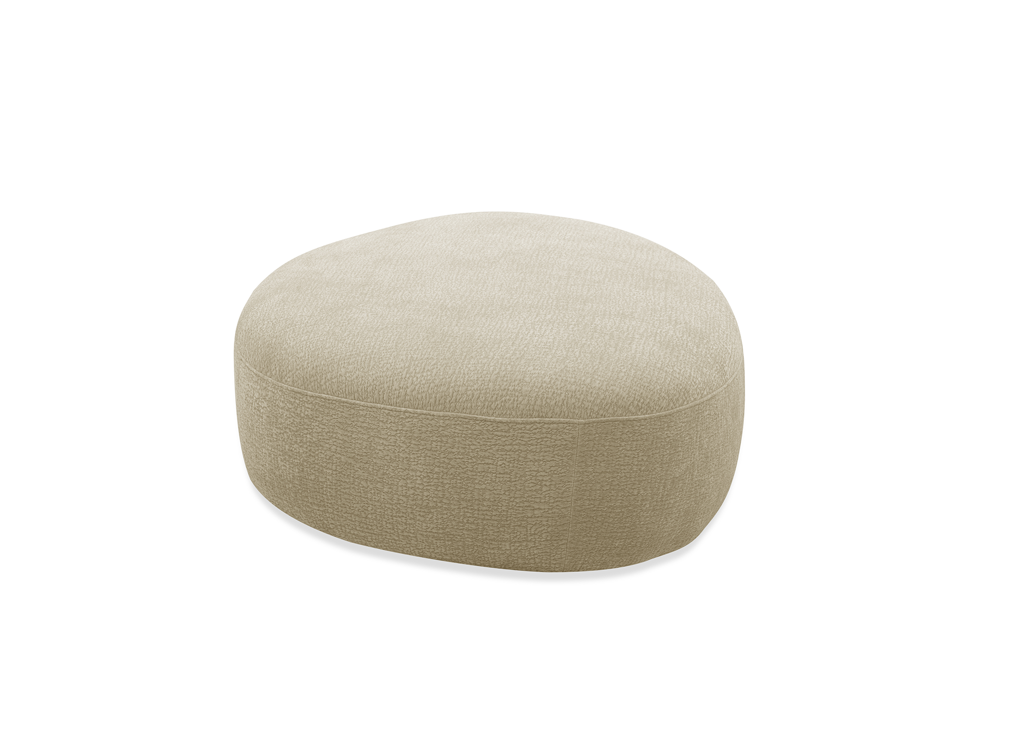 Pouf en velours tissé beige IMENIA